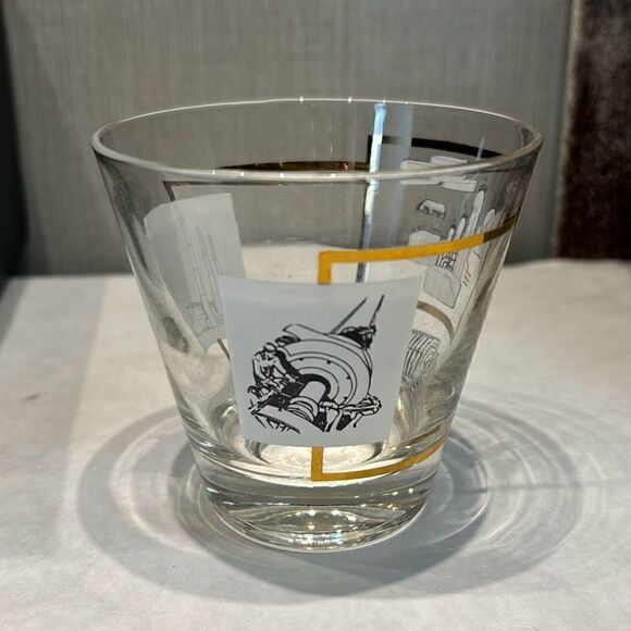 Vtg Osborne Kemper Thomas Oil Refinery Rocks Glasses Set Drinkware Industrial - Picture 2 of 9